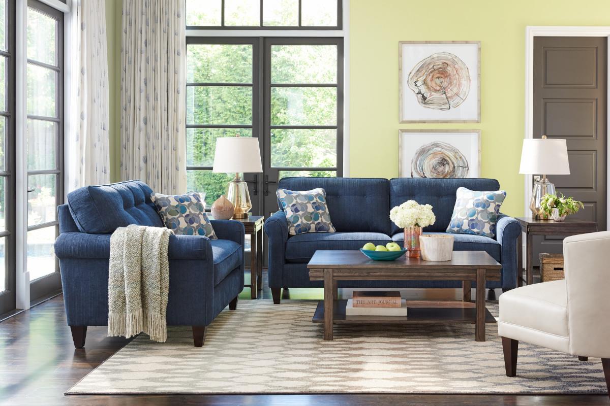 LaZBoy Laurel Stationary Button Tufted Sofa Conlin's Furniture Sofas